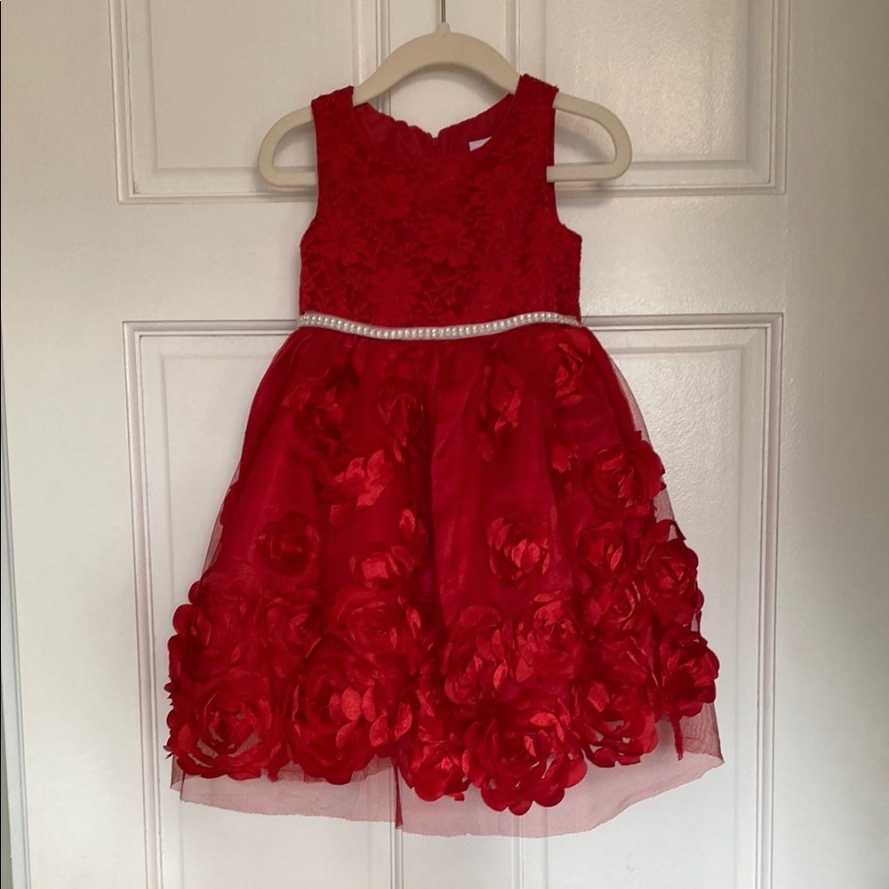 Nannette Red Sweetheart Tiered Dress
